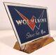 Wolverine Mens Shoes Vintage Store Advertising Display Mirrored Glass Plaque