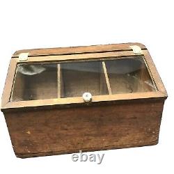 Wood And Glass Vintage Showcase Country General Store Counter Top Display
