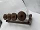 Wood Glass Canister Set Libby Glass Candy Jars General Store Counter & Rack