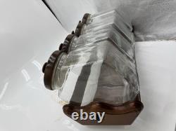 Wood Glass Canister Set Libby Glass candy Jars general store counter & rack