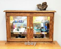 Wood and Glass Display Case withLighting for Collectibles 18 h x 28 w x 6 d