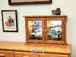 Wood and Glass Display Case withLighting for Collectibles 18 h x 28 w x 6 d