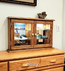 Wood and Glass Display Case withLighting for Collectibles 18 h x 28 w x 6 d