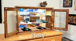 Wood and Glass Display Case withLighting for Collectibles 18 h x 28 w x 6 d