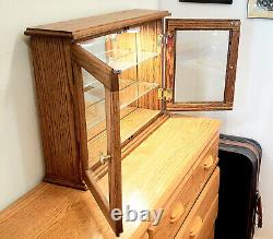 Wood and Glass Display Case withLighting for Collectibles 18 h x 28 w x 6 d