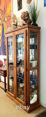 Wood and Glass Display Case withLighting for Collectibles 66h x 35w x 14d