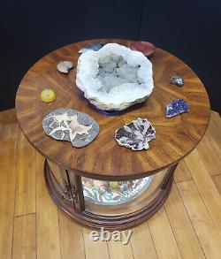 Wood and Glass Display Table withLighting for Collectibles