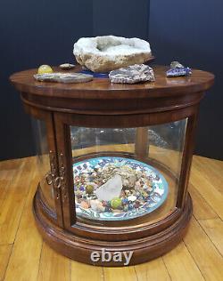 Wood and Glass Display Table withLighting for Collectibles