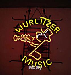 Wurlitzer Music Real Glass Neon Light Sign Pub Display Room Store Beer Sign