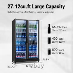 Yeego Commercial Display Beverage Refrigerator 27.12 Cu. Ft For Supermarket/Store